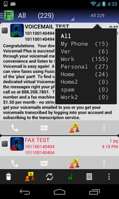 PF Voicemail+ android App screenshot 1