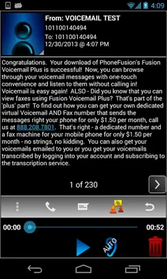 PF Voicemail+ android App screenshot 3